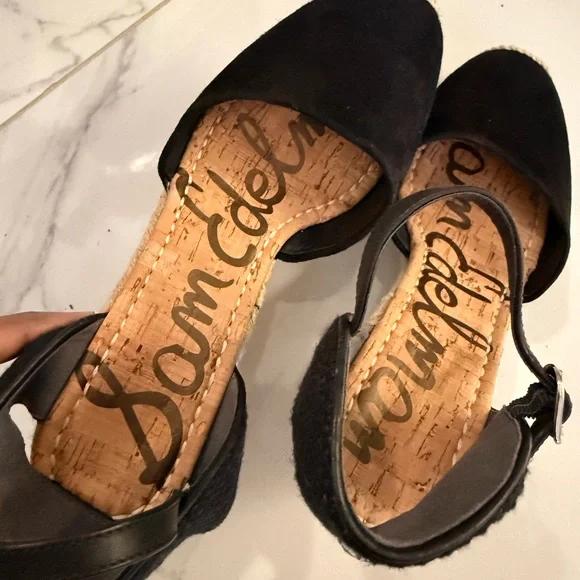 Sam Edelman Black Espadrille Sandals Size 6.5 - Picture 4 of 5